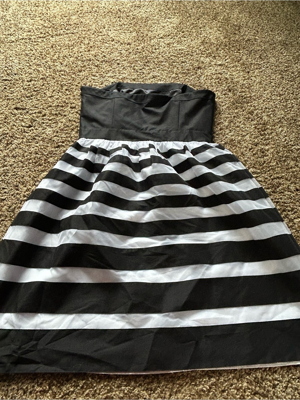 Black and White Striped Women’s Dress - Classic Party Dress
